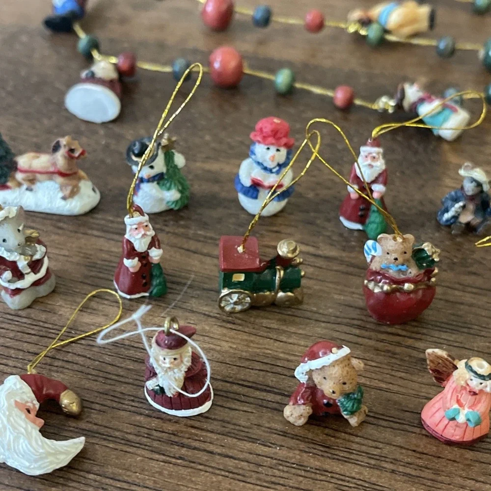 Miniature Dollhouse Lot Angel Christmas Tree Mini Ornament Rustic Traditional 1